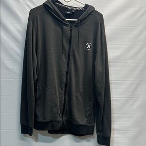 Hurley Full Zip Hoodie Gray XL Nike Dri-Fit Performance Sweatshirt